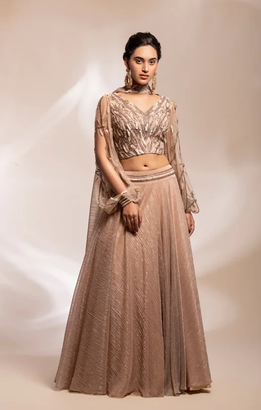 Full bodied skirt, embellished corset , with scarf